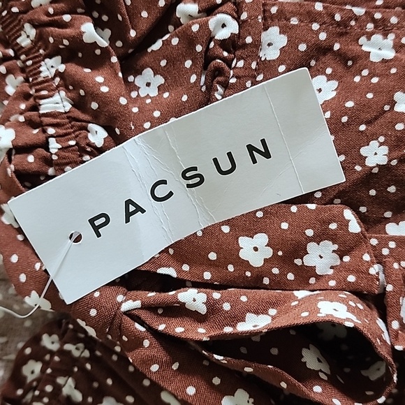 L.A Hearts Pacsun Brown Floral Long Sleeve Crop Top - Picture 11 of 13
